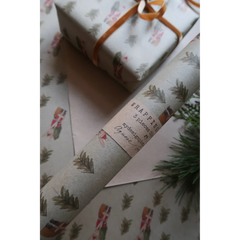 Set de 3 papiers cadeaux kraft -  Lapins et sapins