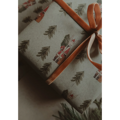 Set de 3 papiers cadeaux kraft -  Lapins et sapins