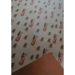 Set de 3 papiers cadeaux kraft -  Lapins et sapins