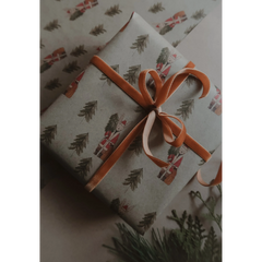 Set de 3 papiers cadeaux kraft -  Lapins et sapins