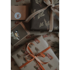 Set de 3 papiers cadeaux kraft -  Lapins et sapins