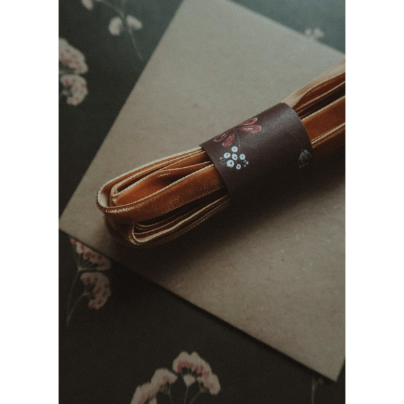 Ruban de velours moutarde