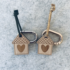 Porte-clés en bois - Maison