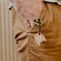 Porte-clés en bois - Bus