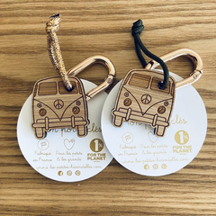 Porte-clés en bois - Bus