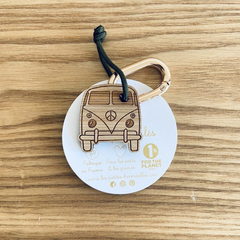 Porte-clés en bois - Bus