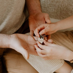 Porte-clés en bois - Coeur Papa