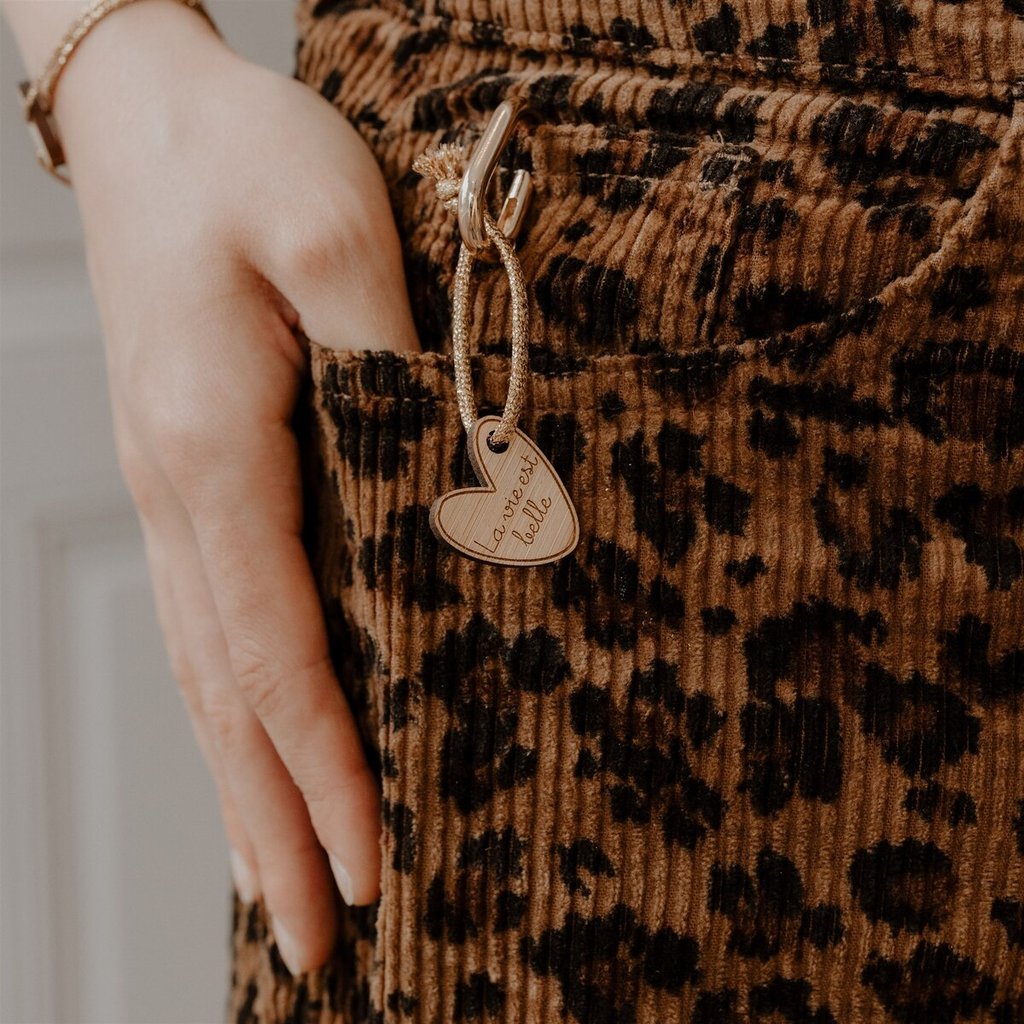 Porte-clés en bois - La vie est belle