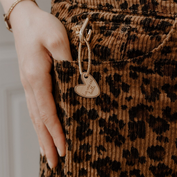 Porte-clés en bois - La vie est belle