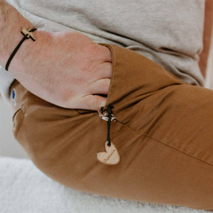 Porte-clés en bois - Coeur Parrain