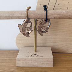 Porte-clés en bois - Hirondelle