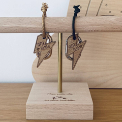 Porte-clés en bois - Super Maman