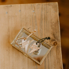 Porte-clés en bois - Super Parrain