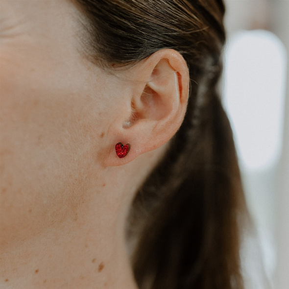 Boucles d'oreilles pailletées - Coeur