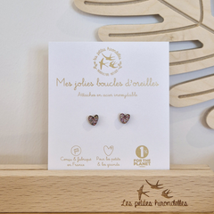 Boucles d'oreilles pailletées - Coeur