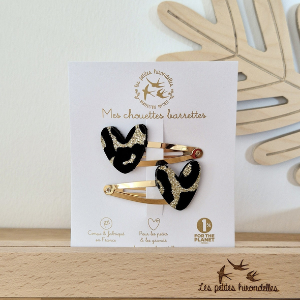 Barrettes doubles - Coeur