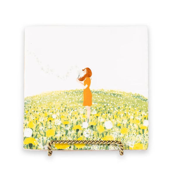 Support sur pied doré - Torsadé