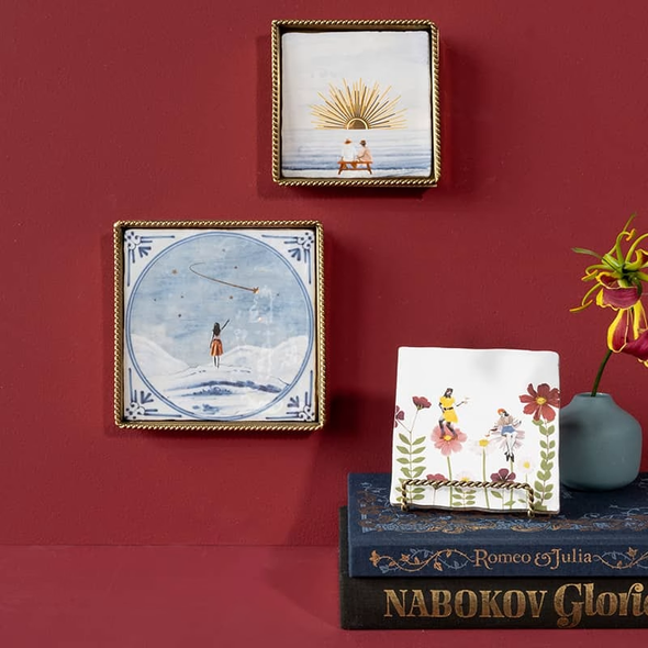 Support sur pied doré - Torsadé