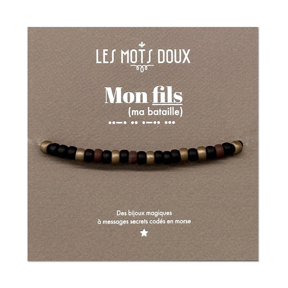 Bracelet homme code morse "Mon Fils"