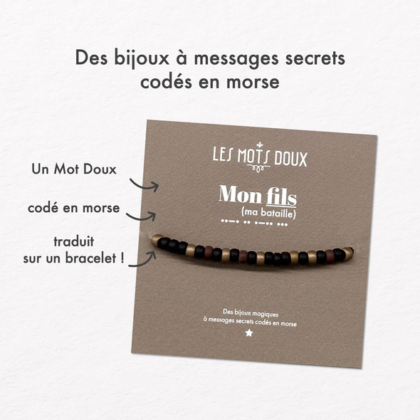 Bracelet homme code morse "Mon Fils"