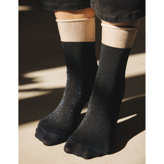 Chaussettes à paillettes - Electro Bleu Nuit