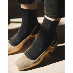 Chaussettes à paillettes - Electro Bleu Nuit