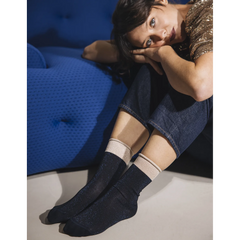 Chaussettes à paillettes - Electro Bleu Nuit