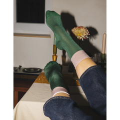 Chaussettes à paillettes - Samba verte