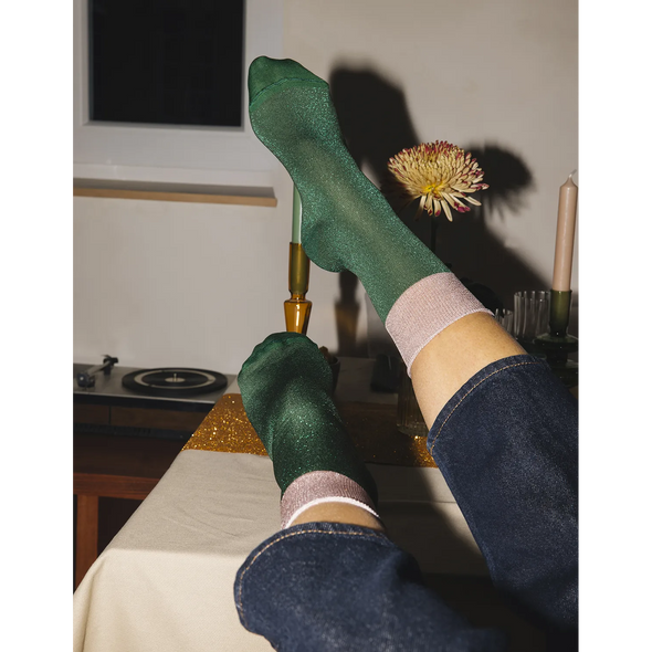 Chaussettes à paillettes - Samba verte