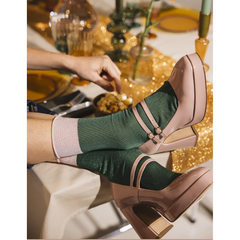 Chaussettes à paillettes - Samba verte