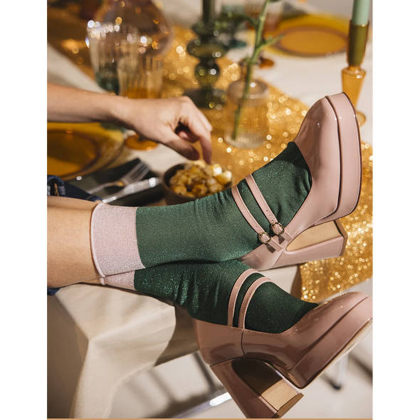 Chaussettes à paillettes - Samba verte