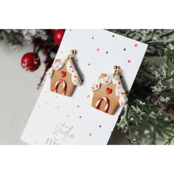 Boucles d'oreilles Gingerbread House