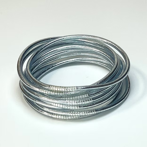 Bracelet Jonc Bouddhiste Fin - Silver