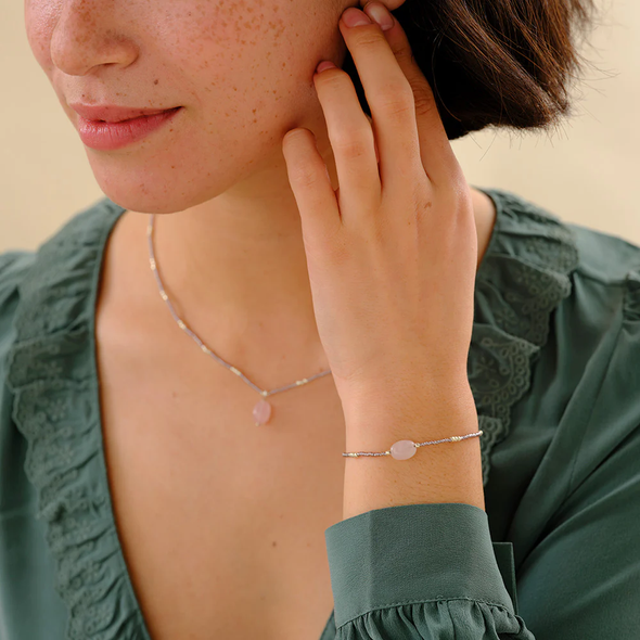 Bracelet Envie Quartz Rose - Argenté