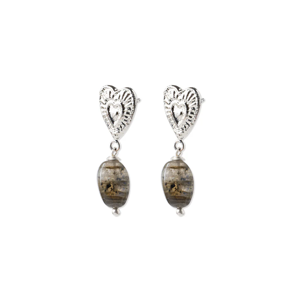 Boucles d'oreilles Céleste Labradorite - Plaqué argent