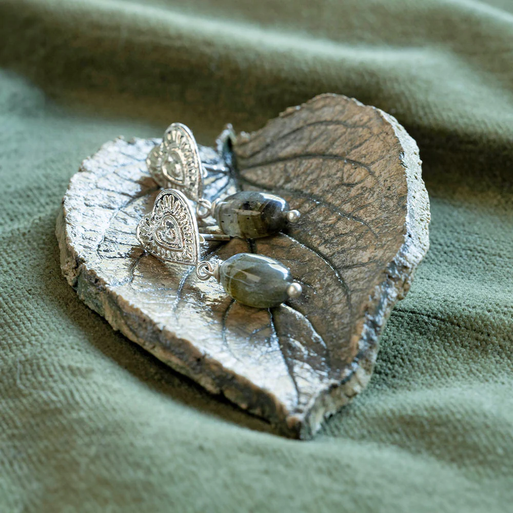Boucles d'oreilles Céleste Labradorite - Plaqué argent