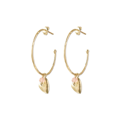 Boucles d'oreilles Solidarité Quartz rose - Plaqué or