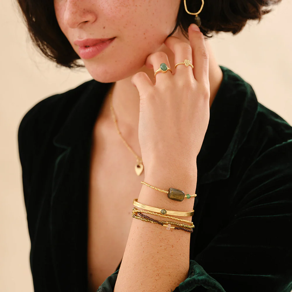 Bracelet Sensible Labradorite - Plaqué or