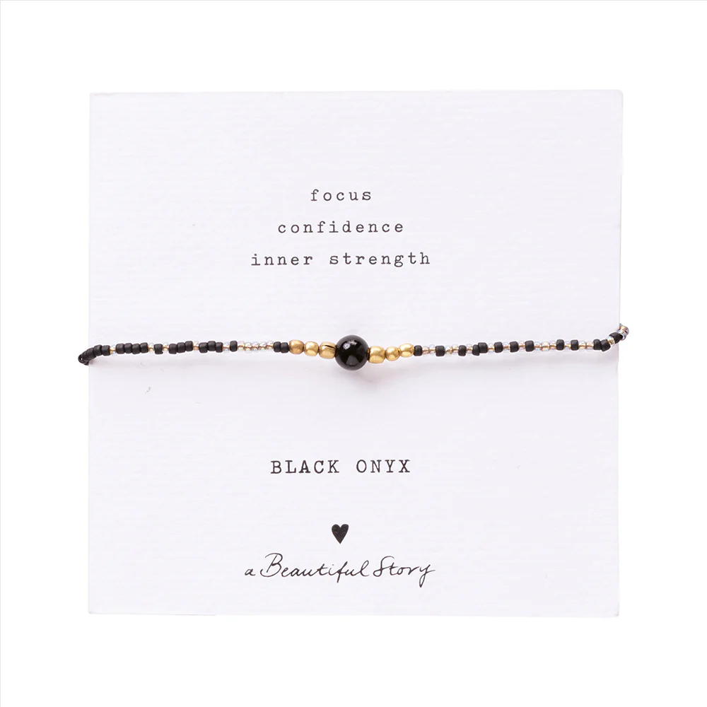 Bracelet Iris Onyx noir - doré