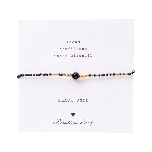 Bracelet Iris Onyx noir - doré