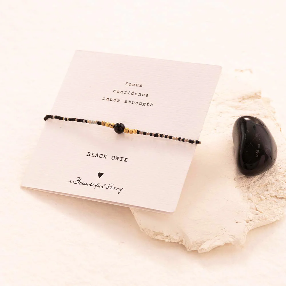 Bracelet Iris Onyx noir - doré