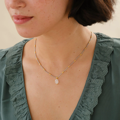 Collier Pierre de Lune - doré
