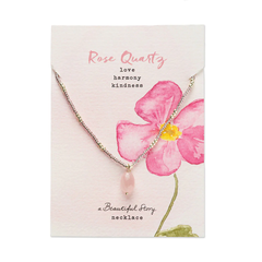 Collier Quartz rose - argenté