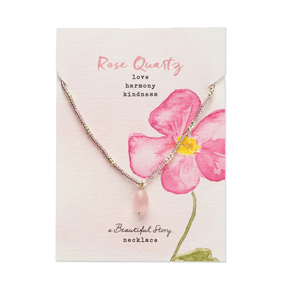 Collier Quartz rose - argenté