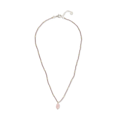 Collier Quartz rose - argenté