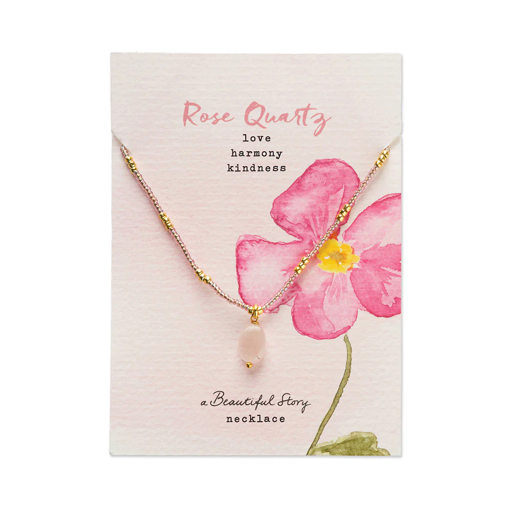 Collier Quartz rose - doré