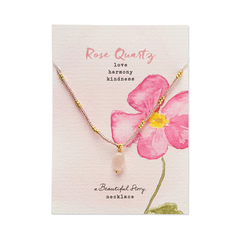 Collier Quartz rose - doré