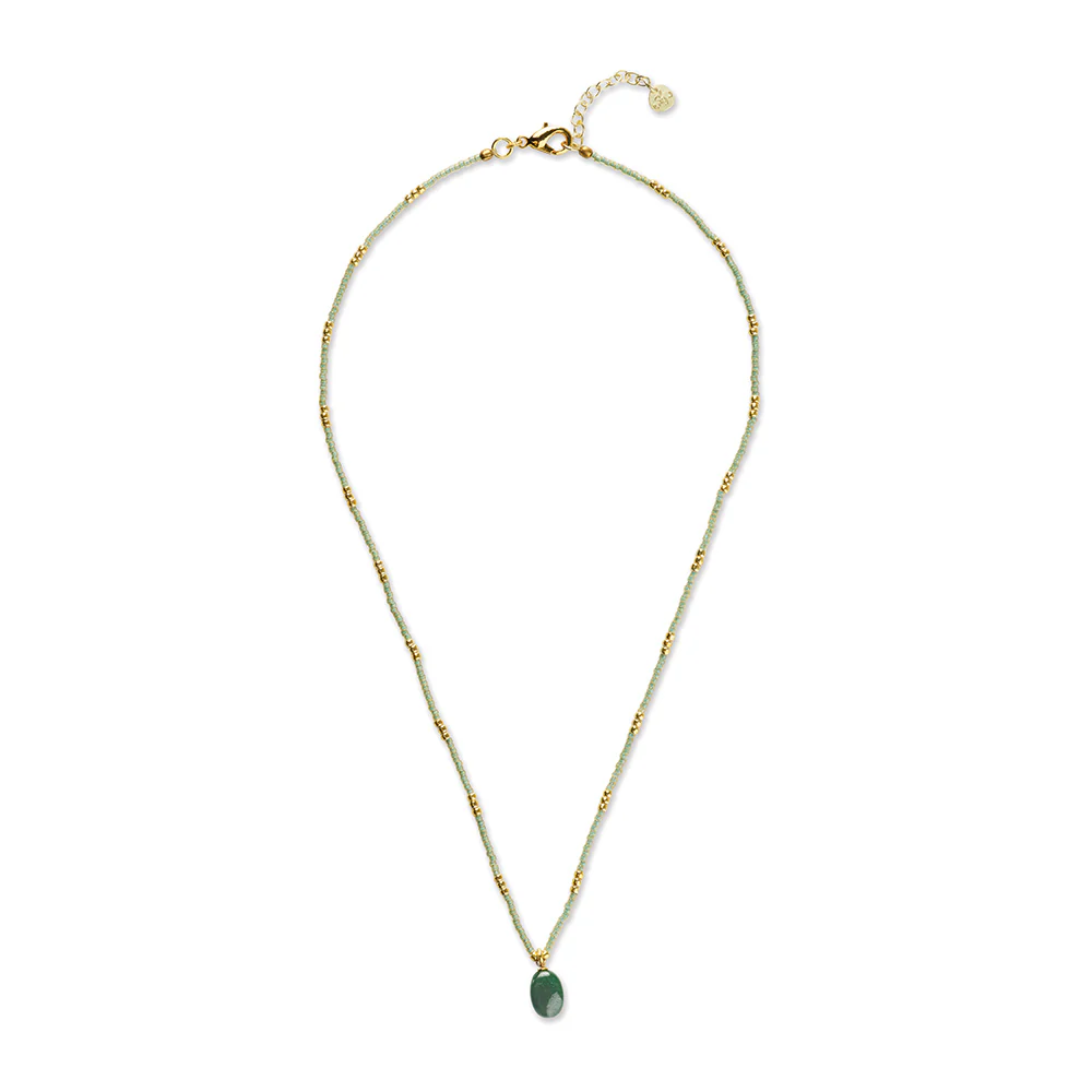 Collier Aventurine - doré