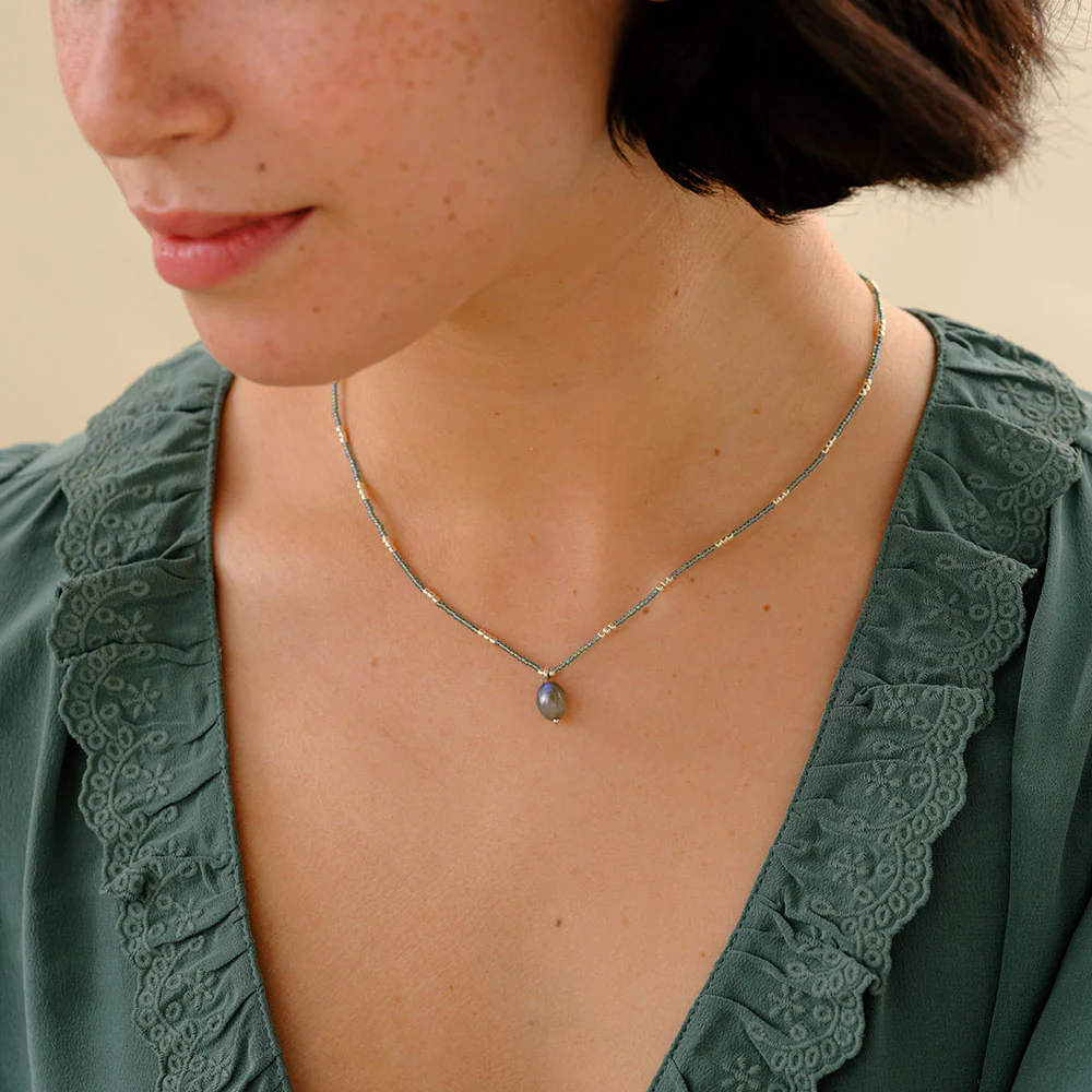 Collier Labradorite - argenté