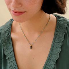 Collier Labradorite - doré